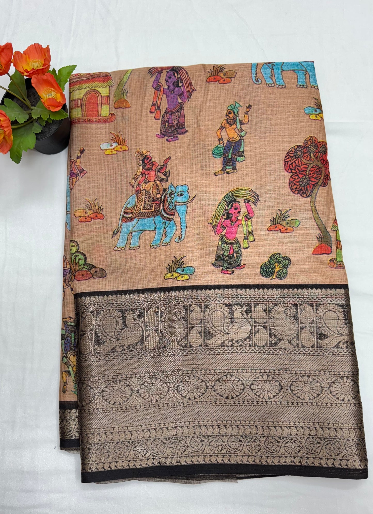 Kota pichwai print with zari border