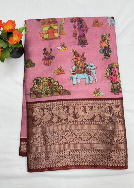 Kota pichwai print with zari border