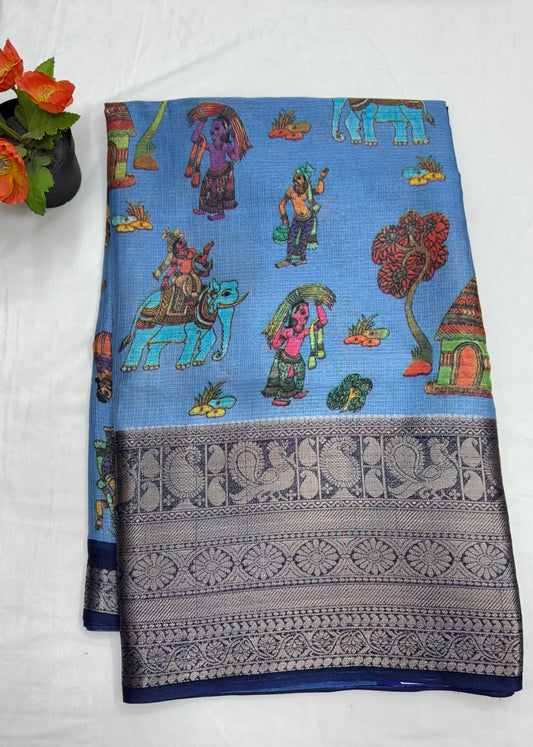 Kota pichwai print with zari border