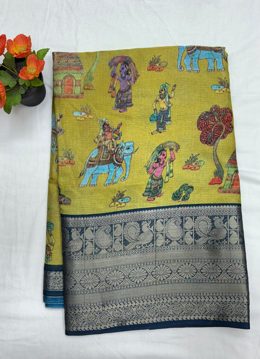 Kota pichwai print with zari border