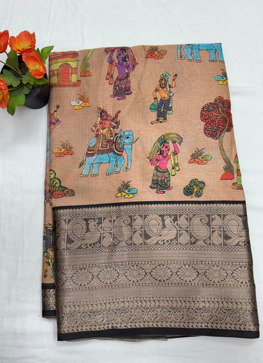 Kota pichwai print with zari border